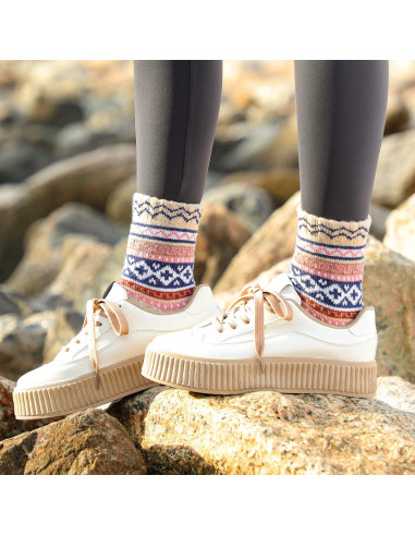 5 Pares de Calcetines de Lana para Mujeres - Cálidos y Acogedores