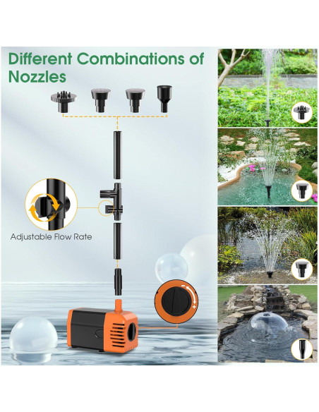 Bomba de Fuente Solar Antfraer 25W para Jardín y Estanque