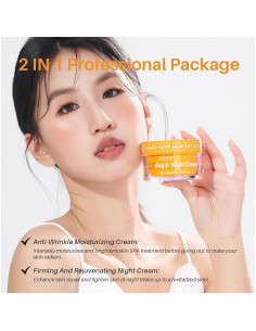 Conjunto Antienvejecimiento SPODARE: Gel Día Vitamina C + Crema Noche Vitamina A 2x50ml 2