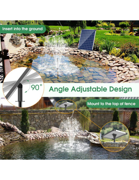 Bomba de Fuente Solar Antfraer 25W para Jardín y Estanque