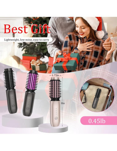 Cepillo Rizador Inalámbrico Dongxw 3-en-1 Rosa Blush