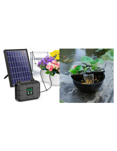 Sistema de Riego Solar Automático 8W con Estanque de Peces