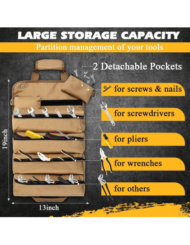 Bolsa de Herramientas Enrollable Hillban Caqui 35x11cm