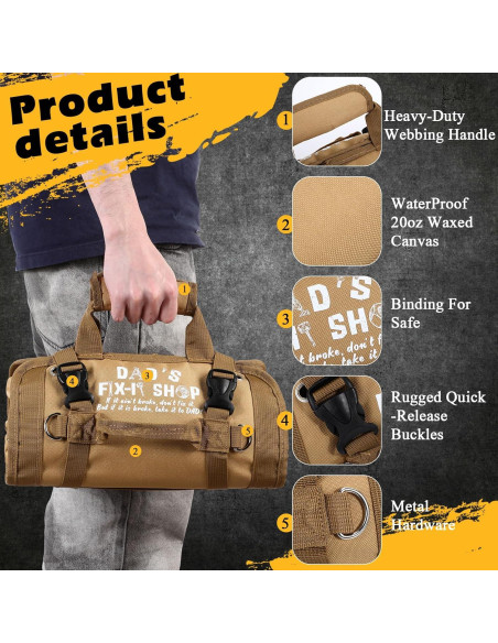 Bolsa de Herramientas Enrollable Hillban Caqui 35x11cm