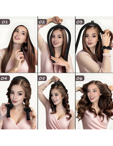 Juego de Rulos de Satén Sin Calor KUTDEP - Rizos Suaves