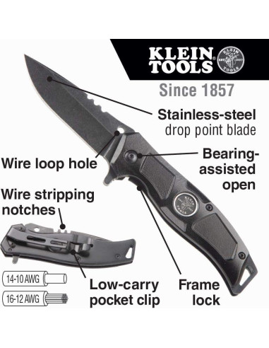 Cuchillo de bolsillo Klein Tools 44228 con hoja de acero inoxidable