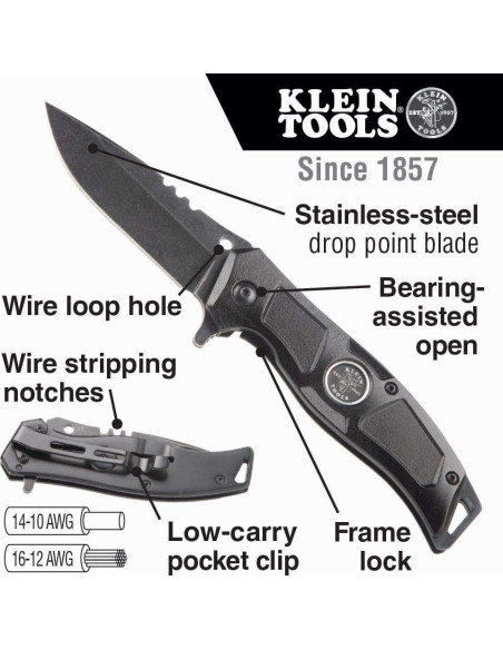 Cuchillo de bolsillo Klein Tools 44228 con hoja de acero inoxidable