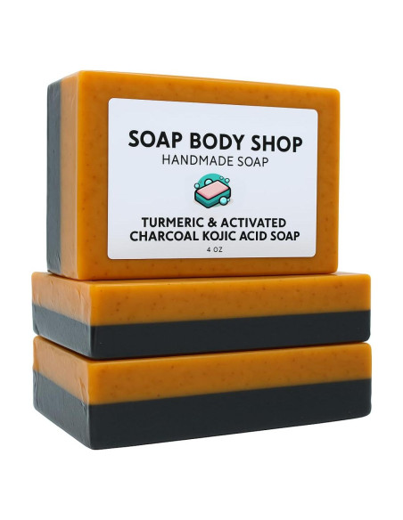 Jabón Natural de Cúrcuma y Carbón Activado - Set de 3, 113g