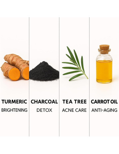 Jabón Natural de Cúrcuma y Carbón Activado - Set de 3, 113g