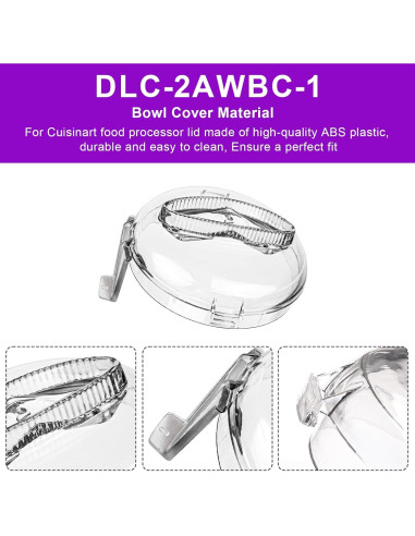 Tapa de Tazón de Reemplazo Cuisinart DLC-2AWBC-1 Mini Prep Plus
