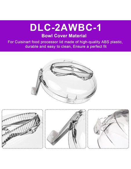 Tapa de Tazón de Reemplazo Cuisinart DLC-2AWBC-1 Mini Prep Plus
