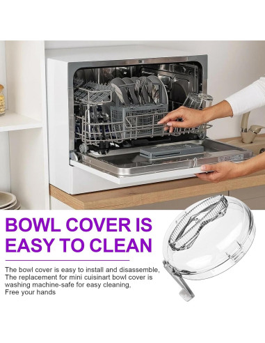 Tapa de Tazón de Reemplazo Cuisinart DLC-2AWBC-1 Mini Prep Plus