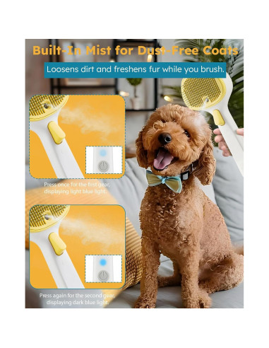 Cepillo de Vapor 3-en-1 FURGO para Perros y Gatos - Control de Muda