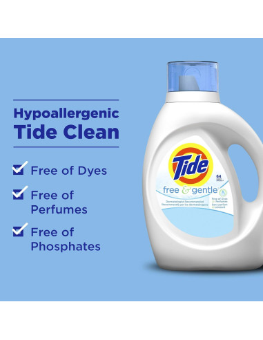 Detergente líquido para ropa Tide Free & Gentle 4.1 L