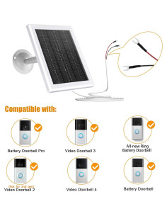 Cargador Solar BOBUY 5W 12VAC para Timbre Ring 3/3+/4 - 2 Paquete 2