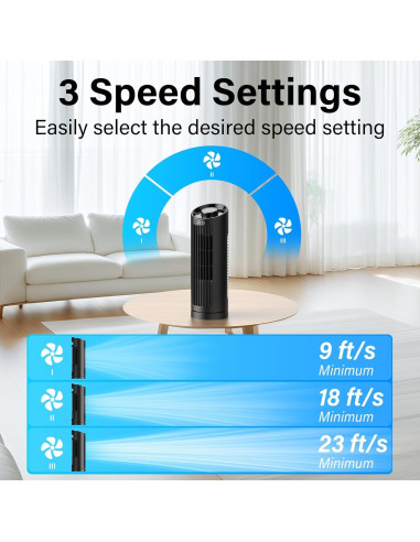 Ventilador de Torre JRD FTS005 de 33 cm Oscilante 3 Velocidades