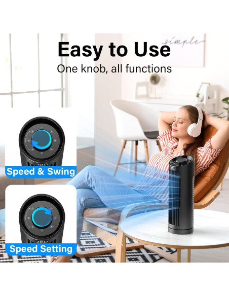 Ventilador de Torre JRD FTS005 de 33 cm Oscilante 3 Velocidades Ventilador de Torre JRD FTS005 de 33 cm Oscilante 3 Velocidades