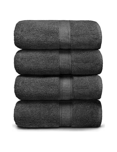 Set de 4 Toallas de Baño Ariv 100% Algodón Grande Gris