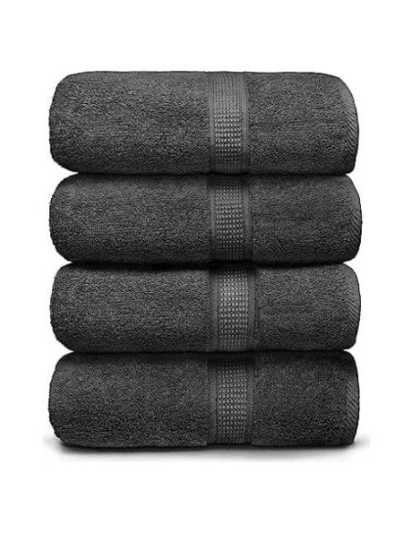 Set de 4 Toallas de Baño Ariv 100% Algodón Grande Gris