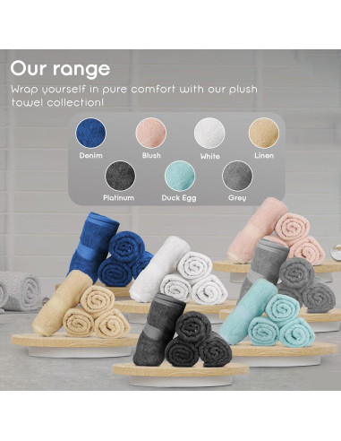 Set de 4 Toallas de Baño Ariv 100% Algodón Grande Gris