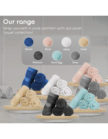 Set de 4 Toallas de Baño Ariv 100% Algodón Grande Gris