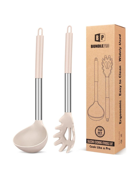 Juego de Cuchara y Cucharón de Silicona BUNDLEPRO 2 Piezas