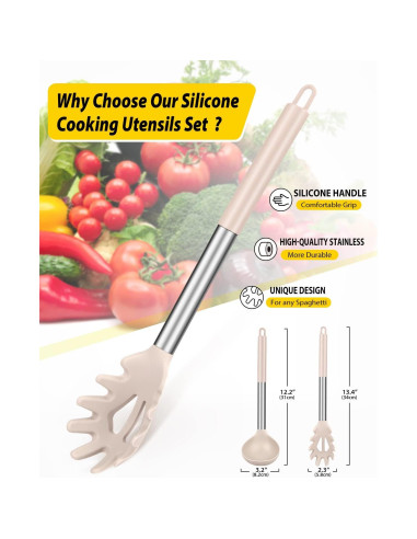 Juego de Cuchara y Cucharón de Silicona BUNDLEPRO 2 Piezas