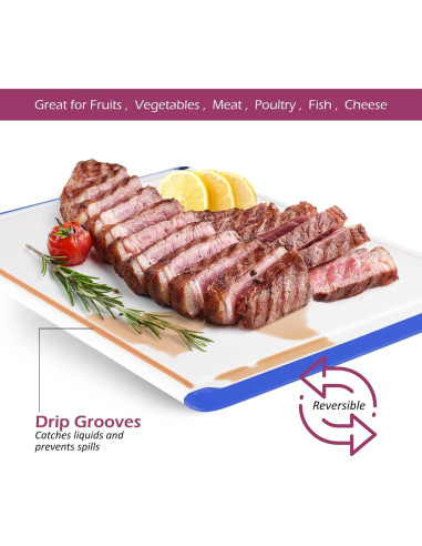 Tabla de Cortar Grande Belwares Azul Antideslizante 45x30 cm