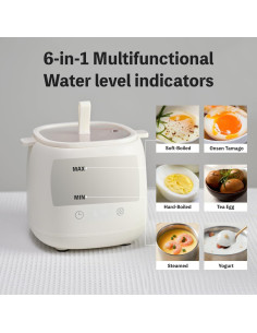 Cocedor de Huevos Eléctrico Meedome 6-en-1 Acero Inoxidable 2