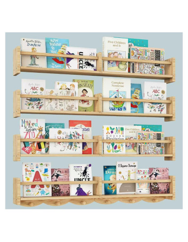 Estantería Flotante para Niños Dixryaus 86 cm Madera Clara