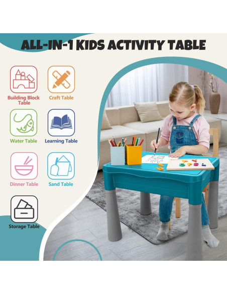 Mesa de Actividades Doble Cara NIWOTA con Almacenamiento 105 Piezas Mesa de Actividades Doble Cara NIWOTA con Almacenamiento 105 Piezas