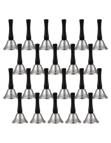 24 Campanas de Mano Boao Acero y Madera 0.5 kg