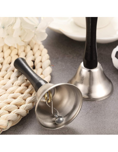 24 Campanas de Mano Boao Acero y Madera 0.5 kg