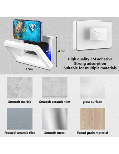 Soporte para teléfono de ducha impermeable Xbanya 360 blanco