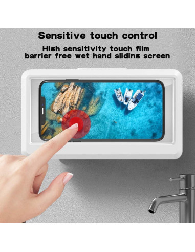 Soporte para teléfono de ducha impermeable Xbanya 360 blanco