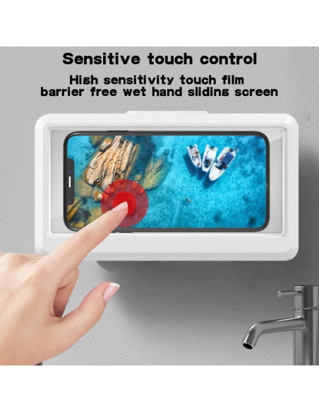 Soporte para teléfono de ducha impermeable Xbanya 360 blanco