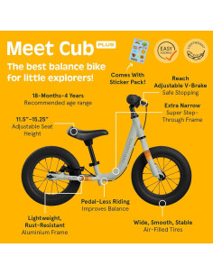 Bicicleta de Equilibrio Retrospec Cub Plus para Niños 18 Meses a 4 Años 2