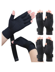 Guantes de Compresión de Cobre Kecartu para Artritis - 2 Pares