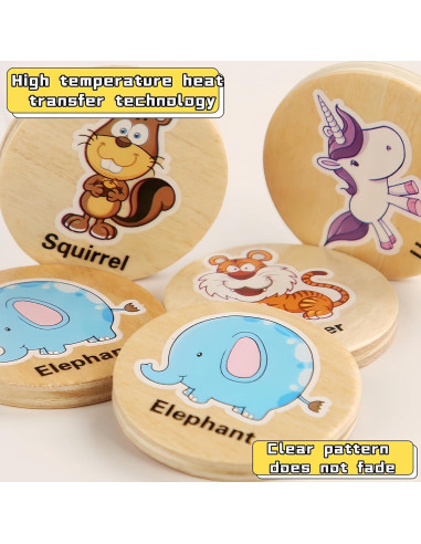 Juego de Memoria Educativo de Madera para Niños - 20 Piezas