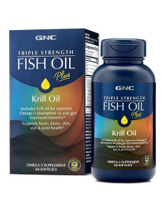 Suplemento Omega 3 GNC Plus Aceite de Pescado y Krill 1000mg
