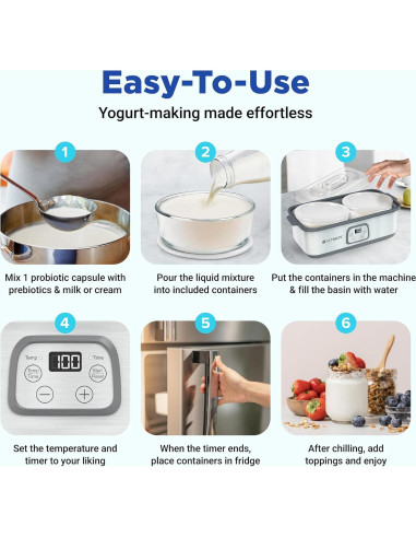 Fabricante de Yogur Probiotico Ultimate con Contenedores de Vidrio