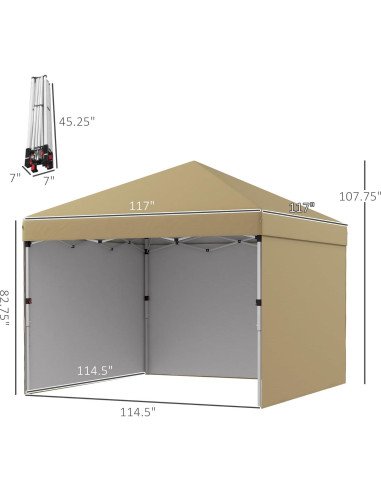 Carpa de Fiesta Instantánea SHARK SHIP 3.05m x 3.05m Beige