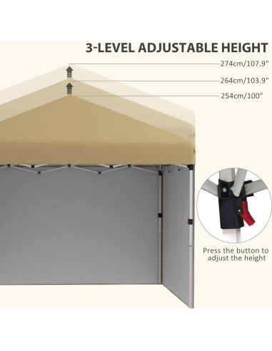 Carpa de Fiesta Instantánea SHARK SHIP 3.05m x 3.05m Beige