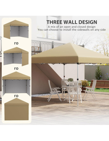 Carpa de Fiesta Instantánea SHARK SHIP 3.05m x 3.05m Beige