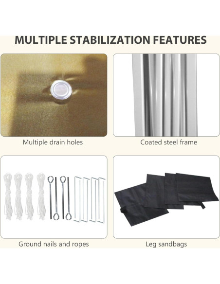 Carpa de Fiesta Instantánea SHARK SHIP 3.05m x 3.05m Beige Carpa de Fiesta Instantánea SHARK SHIP 3.05m x 3.05m Beige