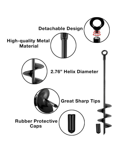 Ancla de Tierra COSDACE 45.72 cm Kit de 6 Pcs con Llave T