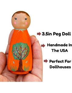 Juego de Muñecas de Perno de Madera Juguetes Montessori Otoño 2