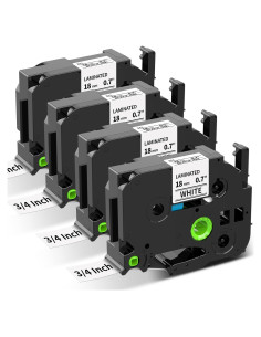 Cinta de Etiqueta Oozmas 18mm Negro sobre Blanco TZe-241