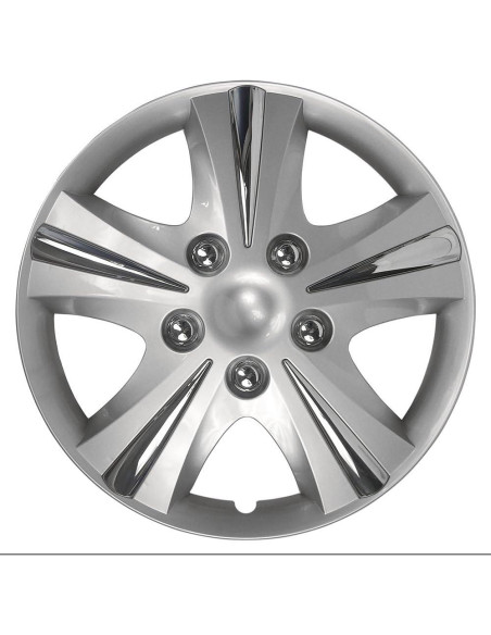 Paquete de 4 Cubiertas de Rueda 15" Plata-Cromo Accesorios Personalizados