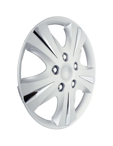 Paquete de 4 Cubiertas de Rueda 15" Plata-Cromo Accesorios Personalizados